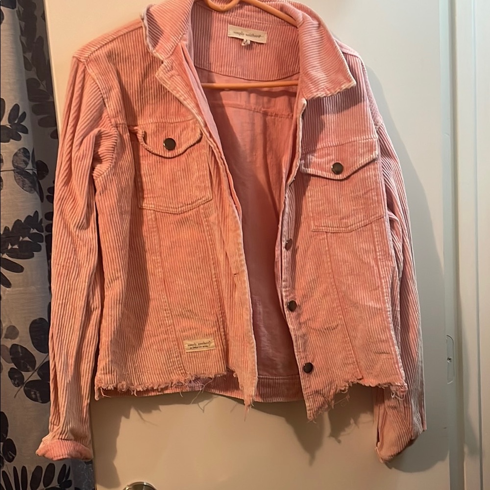 Peachy Pink Denim Jacket with Classic Design